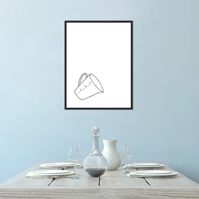 Simply Measuring Cup by Amanti Art Portfolio - Picture Frame Drawing Print on Canvas