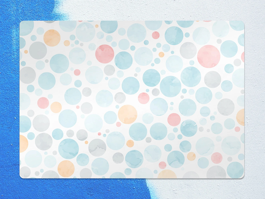 Circle Pastel Chair Mat, Blue Splat Pink Vinyl Floor Abstract Protective Pvc Area Rug, Gift Idea, Game Room Rug