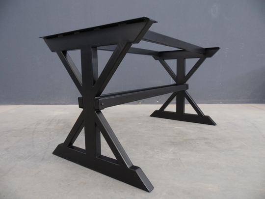 Industrial Trestle Metal Table Legs, Steel Farmhouse Base, 28" H X 28" W 72" Kabil By Balasagun