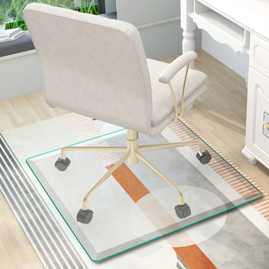6mm Glass Chair Floor Mat Home Office Protector Chair Mat