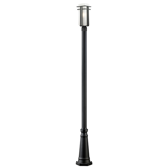 Avery Home Lighting Abbey 1-light Black/ Matte Opal Glass Outdoor Post Light