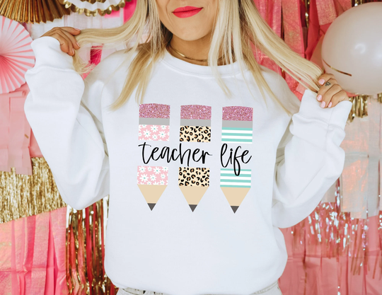 Teacher Life Pencil Sweatshirt // Kindergarten