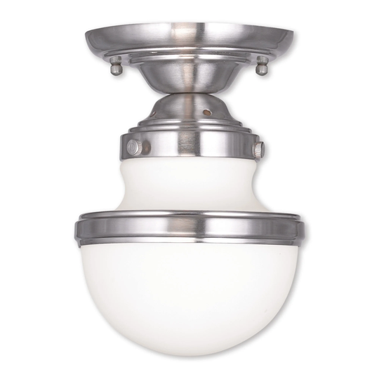 Livex Lighting Oldwick 1-Light Brushed Nickel Ceiling Mount - Brushed Nickel