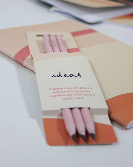 Recycled Carnation Pink Pencils in Cream Idea's Sleeve