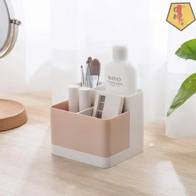 Detachable 4 Compartment Desk Organizer, Card/Pen/Pencil/Mobile Phone/Remote Control Container Holder For Cosmetics Desk Office Storage Skin Care Case