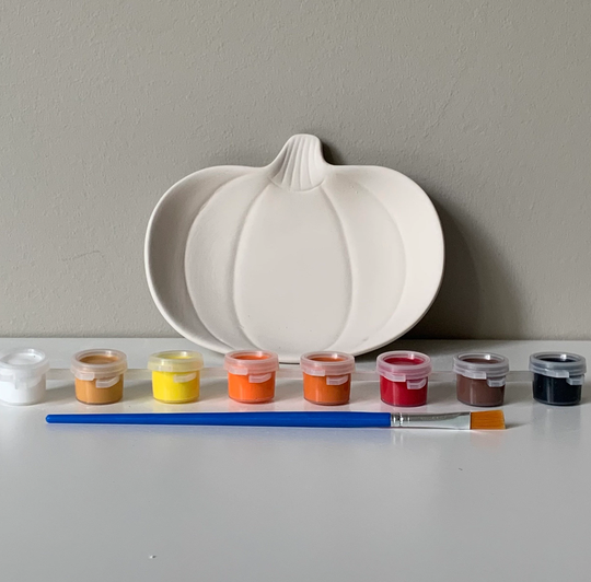 Pumpkin Dish Pottery Painting Kit, Ceramic Art Kits, Painting Kit, At Home Pottery Ready To Paint Ceramics