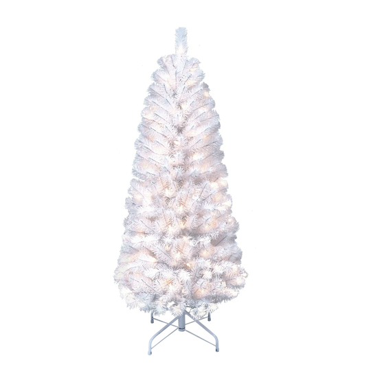 4.5' Pencil Northern Fir Artificial Christmas Tree, Clear Lights - 4.5 Foot