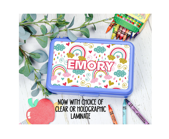 Rainbow Personalized Pencil Box | School Supplies Kids Back To