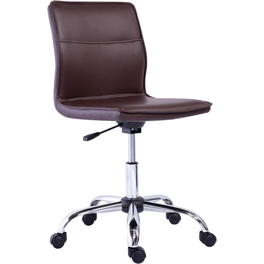 Modern Armless Office Desk Chair - Height Adjustable, 360-Degree Swivel, 275Lb Capacity