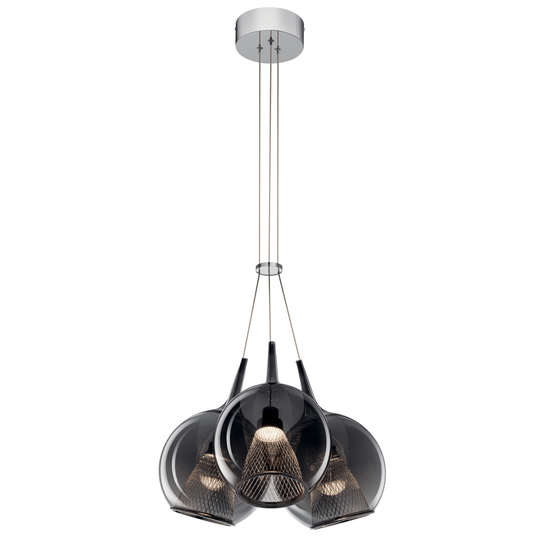 Elan Zin Integrated LED Chrome 3-light Pendant Cluster