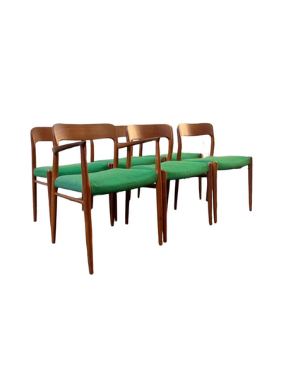 Free Shipping Within Continental Us - Vintage Danish Mid Century Modern Dining Chairs By No Moller For Jl Set Of 6