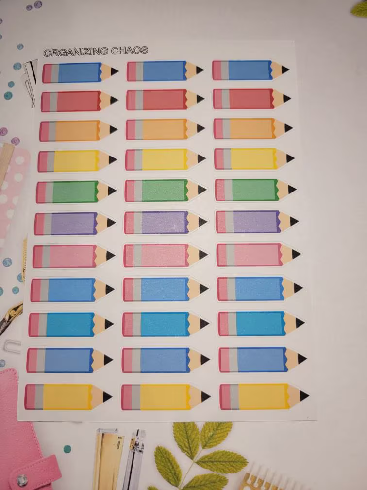 Pencil Label Planner Stickers