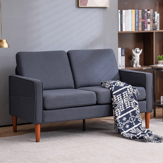 Modern Design Double Seat Sofa with Solid Wood Frame