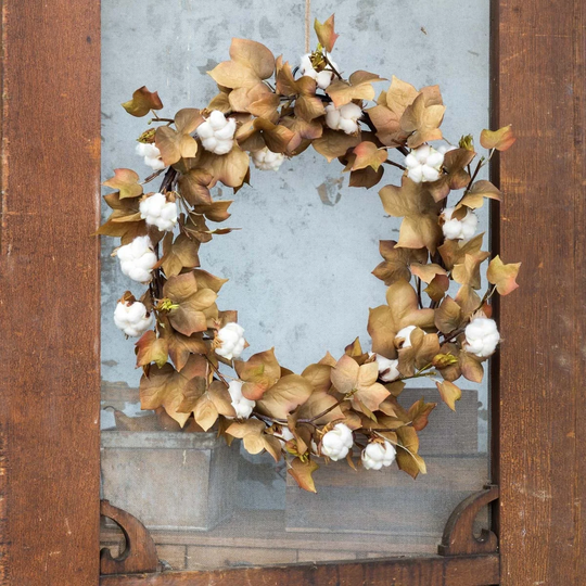 Harvest Cotton Wreath - Multi-Color