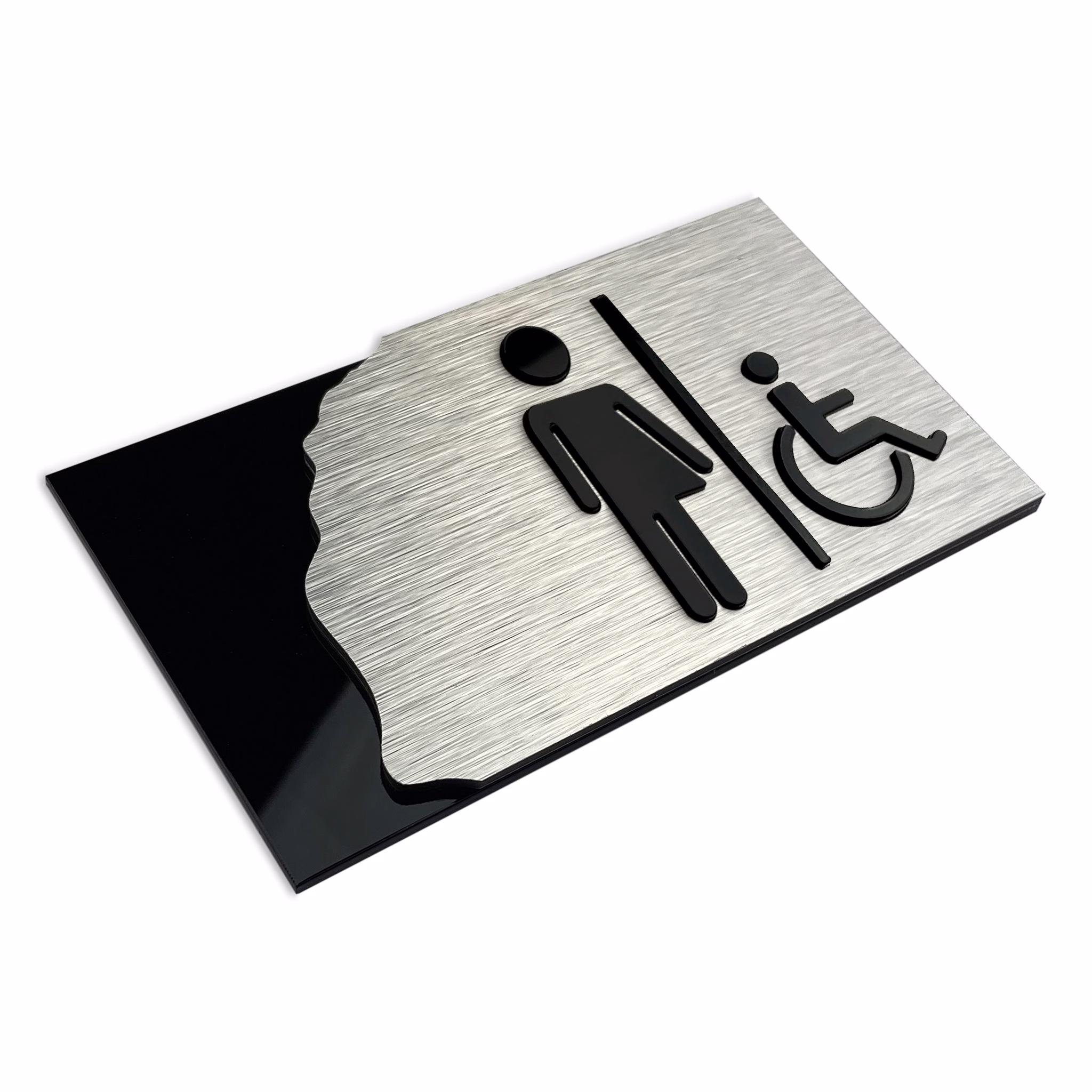 Gender Neutral Disabled Toilet Sign - Water Closet Inclusive Bathroom Transgender Signs Restroom