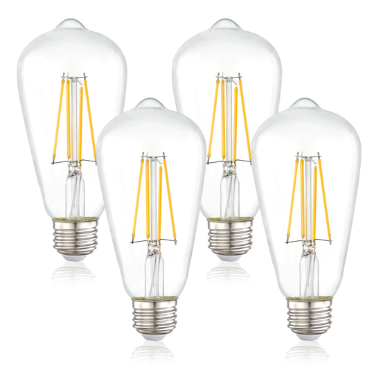 Light Society Aquella ST21 Shape LED Filament Light Bulb (Set of 4) - Clear