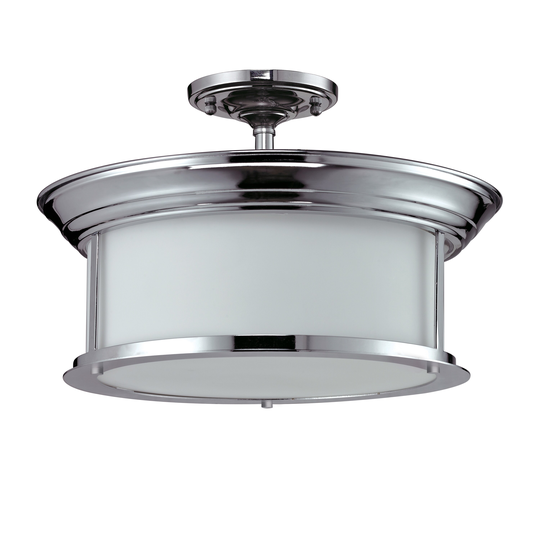 Avery Home Lighting 3-light Chrome-finish Semi-flush Mount