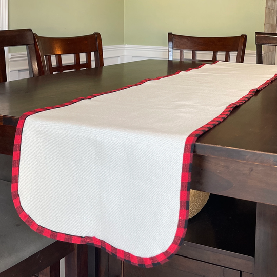 100% Polyester Table Runner, Buffalo Check Christmas Diy Runner, Sublimation Blank