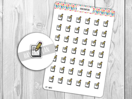 177 - Write Stickers | Pencil & Paper Planner Hand Lettered By Hancanplan