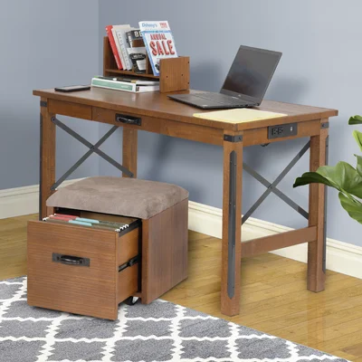 Alzain 2 Piece Rectangular Writing Desk Office Set
