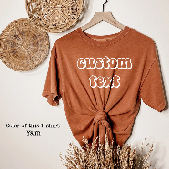 Custom Comfort Colors T Shirt, Oversized Shirt, Tee, & Trendy Personalized Yam Shirt Retro