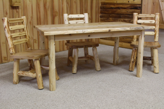 Live Edge Hand Peeled Log Leg Table 36" X 60" - Le3660-L