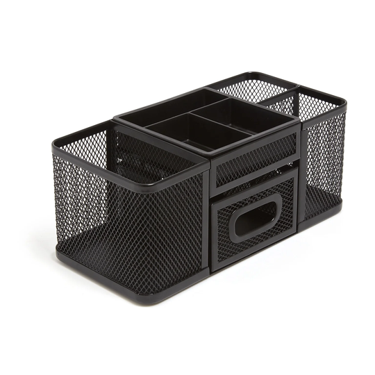 TRU RED 7-Compartment Matte Black Wire Mesh Accessory Holder - 3.86" x 9.33" x 4.45"