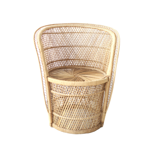 Vintage Rattan & Wicker Buri Fan Chair