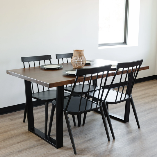 The Reverse Trapezoid Kitchen Table, Hardwood Walnut Dining Handmade Furniture