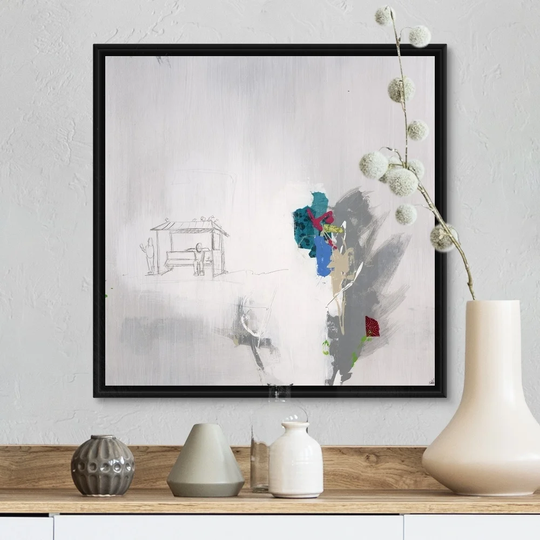 "Down the Street IV" Black Float Frame Canvas Art