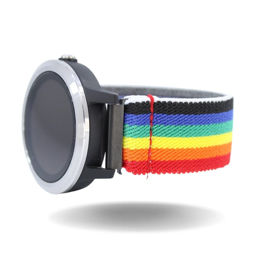 Elastic Watch Band For Garmin Vivoactive 3 & Music - Fits Vivo Active With 20mm Adapters Rainbow Pride Lgbtq Ally Stretch