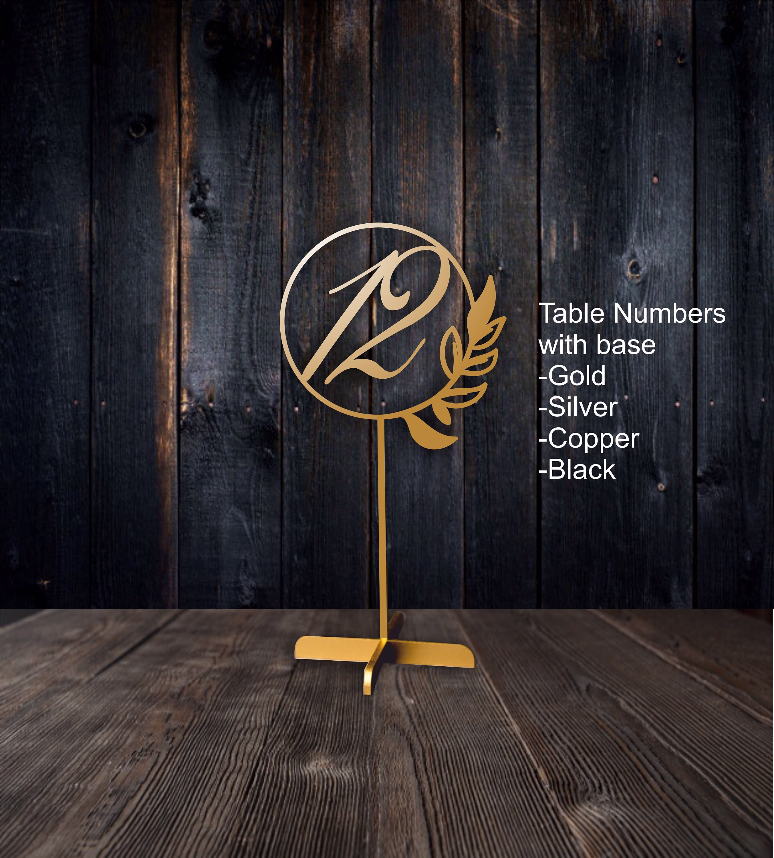 Wedding Table Numbers Wood Table Numbers Gold Decoration With Base