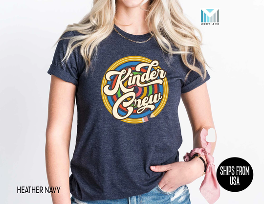 Kinder Crew Retro Pencil Shirt, Kindergarten Team Teacher Tshirt, Prek Teaching Tees, Preschool Thank You Gift, Tk Assistant