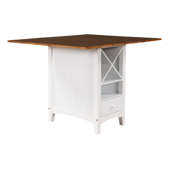 Wood Counter Height Dining Table with Drop Leaf
