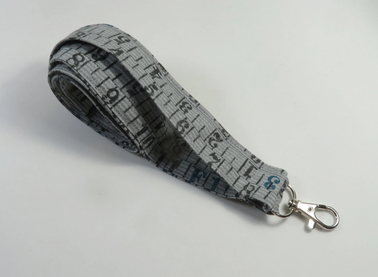 Tape Fabric Lanyard, Gray Measuring Tape Badge Holder, Plumping Fabric Numbers Holder