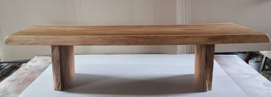 Live Edge Wooden Table, Sandblasted Elm Coffee Table