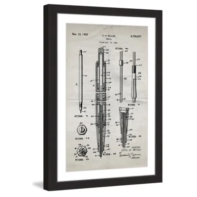 'Pencil 1955 Old Paper' by Steve King Framed Painting Print