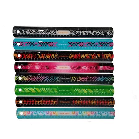 BULK Carton FISKARS 12" FASHION PLASTIC RULERS (34908 available 7/16/19)