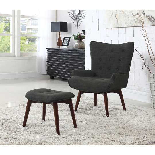 Best Master Furniture Asphalt Arm Chair and Ottoman