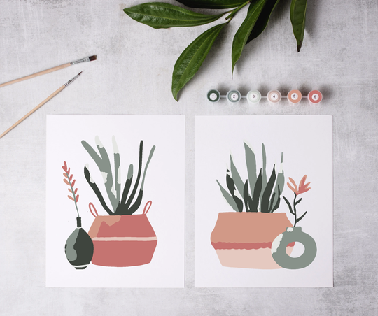 Houseplants Paint By Number Kit/Color Kit/Potted Plants Number/Kids Crafting Kit/Adult Coloring Kit/Paint