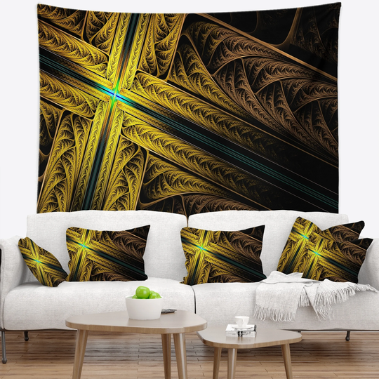 Designart 'Intricate Multi colored Cross' Abstract Wall Tapestry