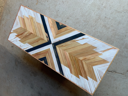 Modern Reclaimed Style Wood Coffee Table - Lauro Vintage Retro