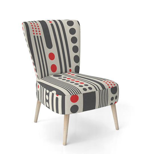 Designart 'Retro Geometrical Abstract Minimal Pattern II' Upholstered Mid-Century Accent Chair