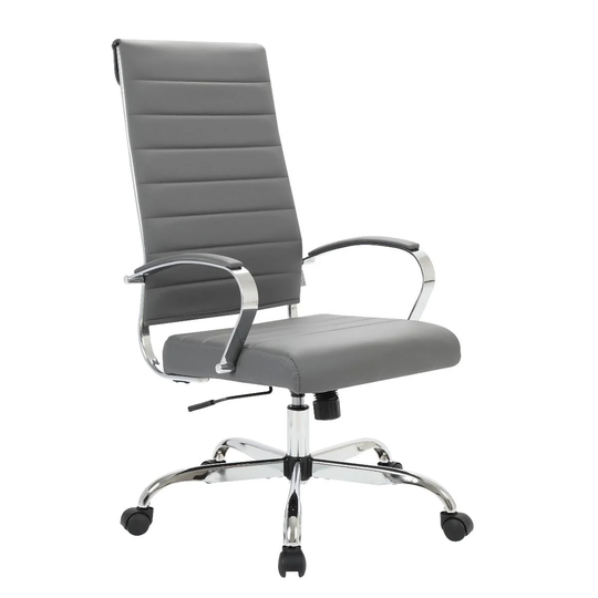 LeisureMod Benmar High-Back Adjustable Leather Office Chair