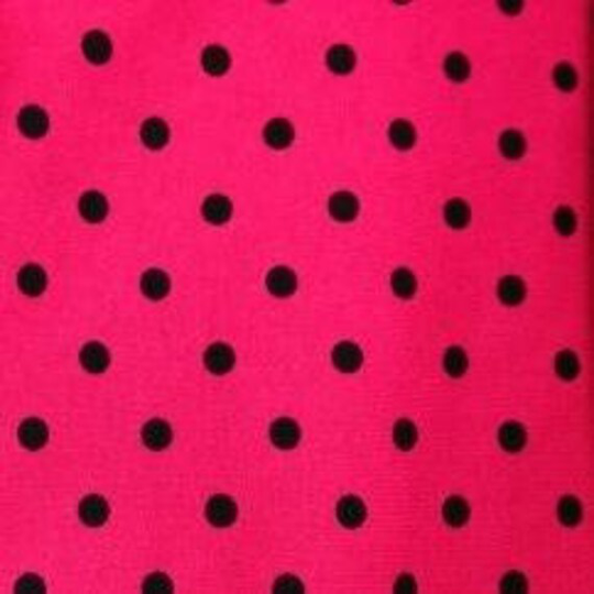 Black Pencil Dots On Hot Pink Cotton Jersey