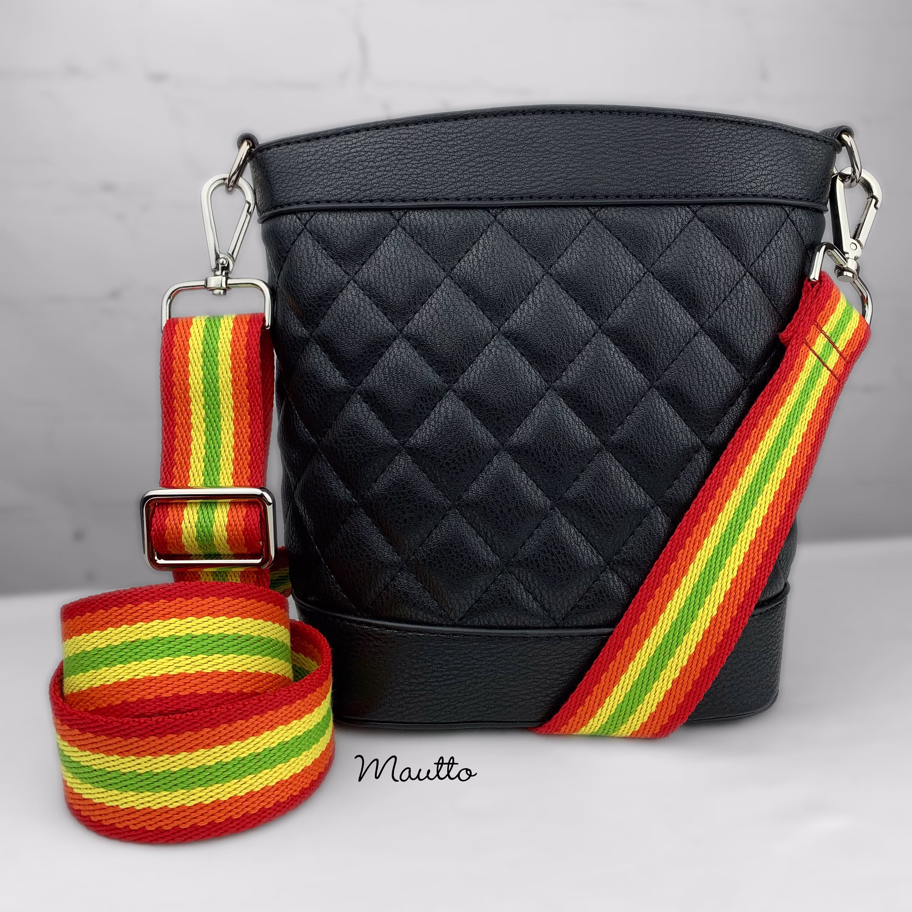 Rasta Colors Bag Strap - Adjustable Length 1.5" | Inch Wide/Comfy Shoulder To Crossbody Choose Length, Clip Style/Hardware Finish