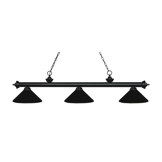 Avery Home Lighting Riviera Matte Black 3-light Island/Billiard Matte Black-finished Light - Matte Black