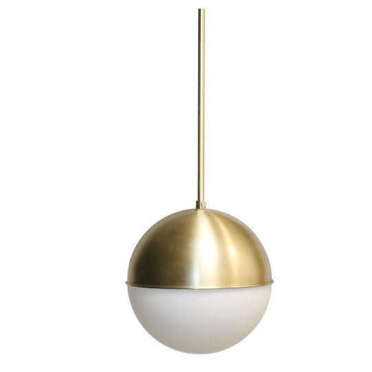 Oro 1-Light Gold Globe Light Pendant Lighting with Frosted Glass