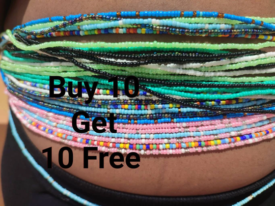 Buy 10 Get Free On Sale Waist Beads Clasps Beads, Stomach Africa Plus Size Bead