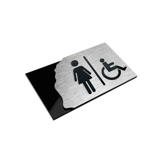 Womens Bathroom Sign - Female Restroom Signs Toilet Handicap Wheelchair Women Ladies Room